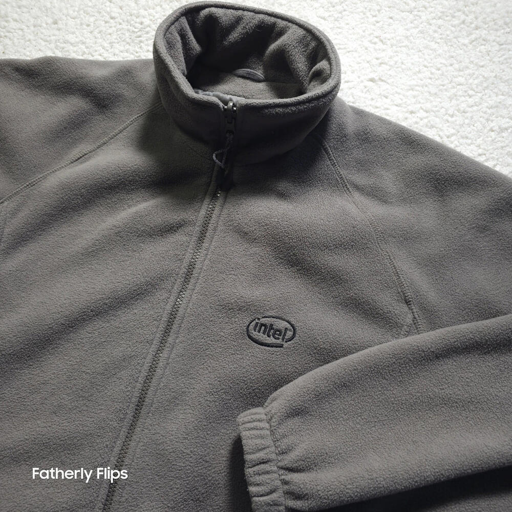 North End Intel Branded FullZip Fleece Jacket All Climate M Gray 100% Polyester